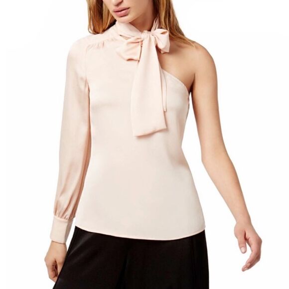 NWT MSRP $69 1. State Tie Neck One Shoulder Blouse Women's Size Small - Picture 2 of 10